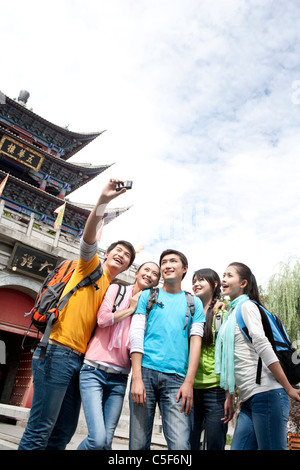 Five Friends Taking a Self Portrait Stock Photo