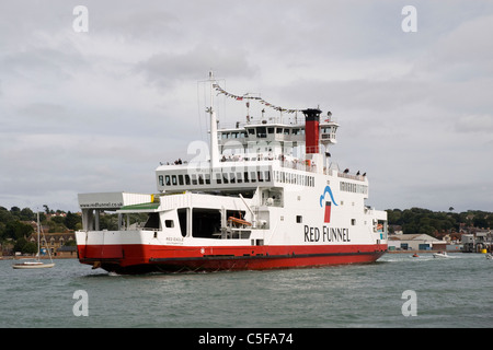 The Red Eagle, Red Funnel ferry crossing form Southampton in the UK to Cowes on the Isle of Wight Stock Photo