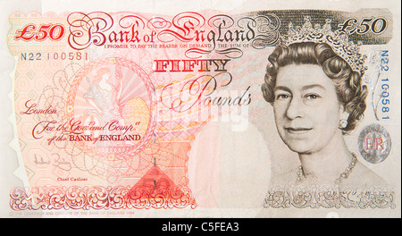 50 fifty pound pounds sterling note Stock Photo