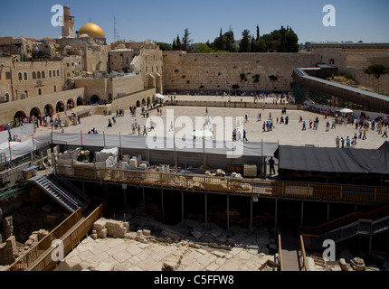 A renovation site next to the Jewish Western wall and temple mount in the old city of Jerusalem Israel Stock Photo