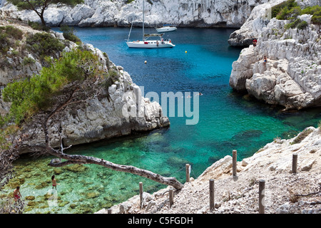 Open berth in Calanque of Sugiton near Marseilles (France) Stock Photo