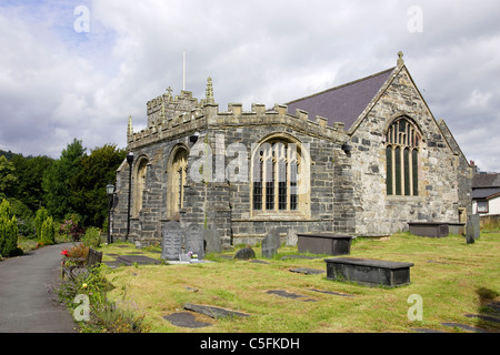 The small market town of Llanrwst in the Conwy Valley in North Wales ...