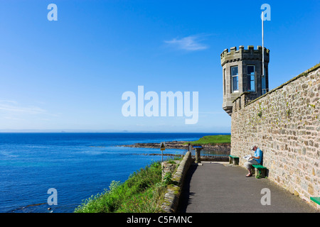 View over the Firth of Forth from the Fife Coastal Path in the fishing village of Crail, East Neuk, Fife, Scotland, UK Stock Photo