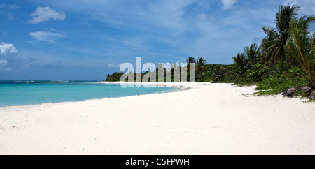 The gorgeous white sand filled Flamenco beach on the Puerto Rican island of Culebra. Stock Photo