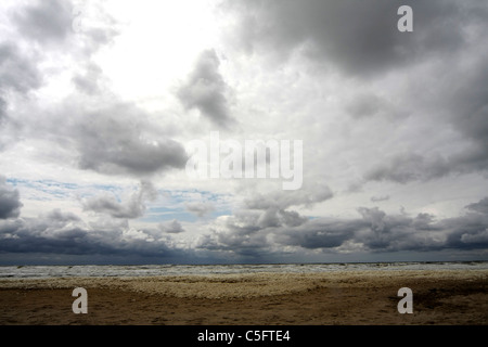 Upcoming heavy weather / thunderstorm from sea at the beach Stock Photo