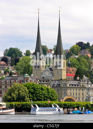 St. Leodegar Church, Hofkirche,  in Lucerne, Switzerland Stock Photo
