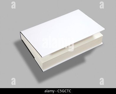 Blank book open cover white w clipping path Stock Photo