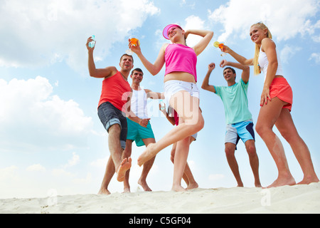 Dancing on sand Stock Photo