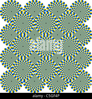 That is a fascinating optical illusion - the concentrical circles are moving somehow Stock Photo