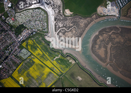 Aerial view of East coast of England Stock Photo