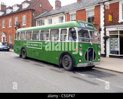A vintage Bristol single decker bus used for excursions by Tilley's Bus Company Southwold Suffolk Stock Photo
