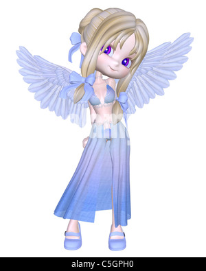 Cute Little Blue Angel Toon Stock Photo