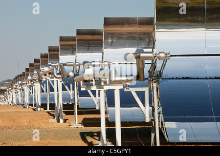 Part of the Solucar solar complex owned by Abengoa energy, in Sanlucar La Mayor, Andalucia, Spain. Stock Photo