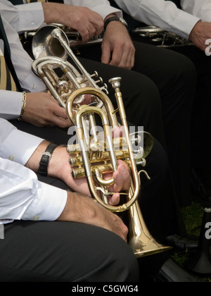 Trumpets in a Brass Band-1 Stock Photo