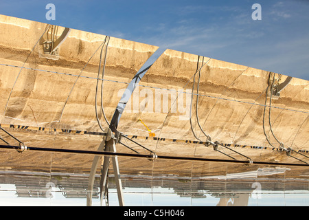 Part of the Solucar solar complex owned by Abengoa energy, in Sanlucar La Mayor, Andalucia, Spain. Stock Photo