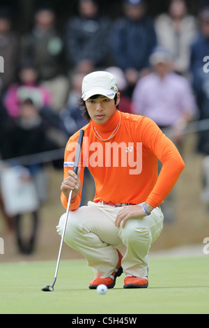 Golfer Ryo Ishikawa (19) announced on March 31 2011 that he will give all his tournament earnings to victims of 3.11 disaster. Stock Photo