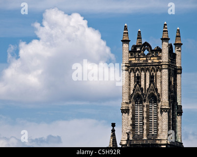 Belfry of Saint Johns Episcopal Church in Detroit, Michigan, USA with space for text. Stock Photo