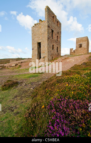 Old tin mine at Chapel Porth, St.Agnes, on the north Cornish coast. Stock Photo