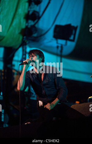 Suede headlining the Latitude Festival 2011, Henham Park, Suffolk, England, United Kingdom. Stock Photo