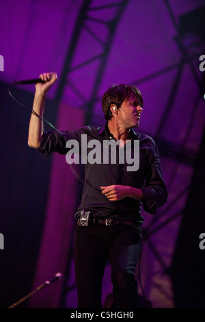 Suede headlining the Latitude Festival 2011, Henham Park, Suffolk, England, United Kingdom. Stock Photo