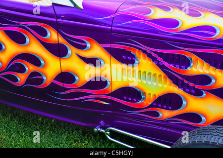 Hot rod with custom flames Stock Photo