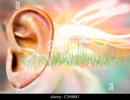 Tinnitus, conceptual artwork Stock Photo