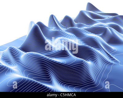 3D surface graph, computer artwork Stock Photo
