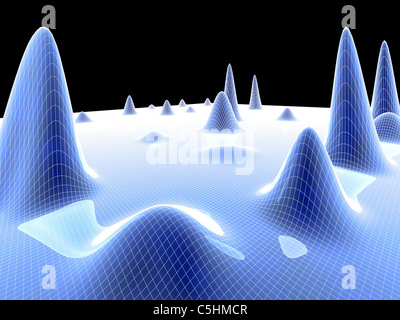 3D surface graph Stock Photo