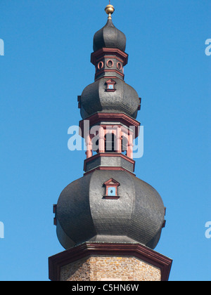 Pfarrkirche Sankt Martin,in Cochem, Mosel, Bell tower of the Sankt Martin church, Cochem, Moselle Stock Photo