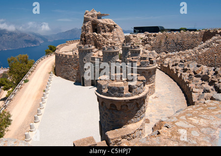 Abandoned Coastal Defences at Cabo Tiñoso, Cartagena in the region of Murcia, South Eastern Spain Stock Photo