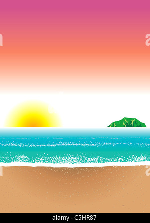 Vector Illustration of Beach Background 7 Stock Photo - Alamy