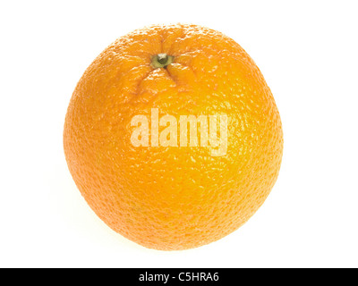 Whole Ripe Healthy Fresh Citrus Orange Fruit Against A White Background With No People Copy Space and A Clipping Path Stock Photo