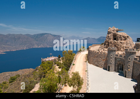 Abandoned Coastal Defences at Cabo Tiñoso, Cartagena in the region of Murcia, South Eastern Spain Stock Photo