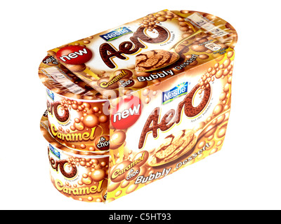 Aero Caramel Chocolate Desserts Stock Photo