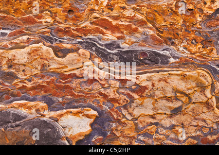 Rock patterns on Weston Beach, Point Lobos State Reserve, Carmel, California Stock Photo