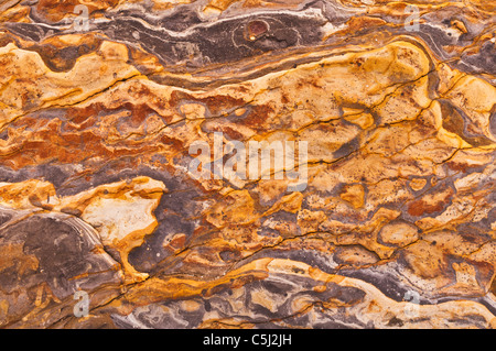 Rock patterns on Weston Beach, Point Lobos State Reserve, Carmel, California Stock Photo