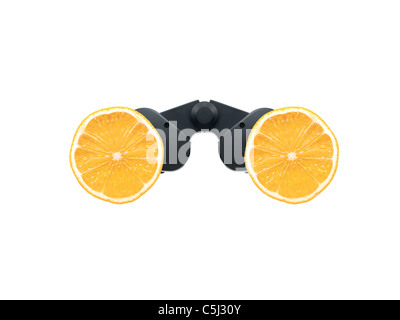 Binoculars isolated against a white background Stock Photo