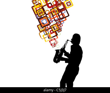 Jazz saxophonist theme. Vector illustration for design use. Stock Photo