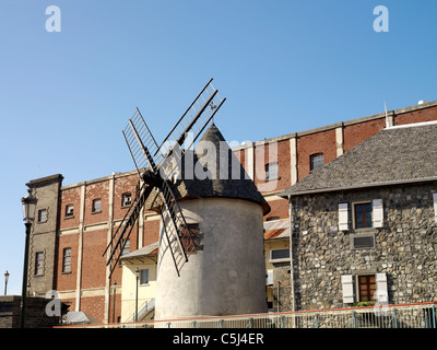 Port Louis Mauritius Le Caudan Waterfront Old Windmill Built in the 18th Century to provide flour to the Dockworkers now a Museum Stock Photo