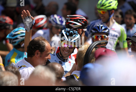 Alberto Contador before stage 14 of the Tour de France 2011 Stock Photo