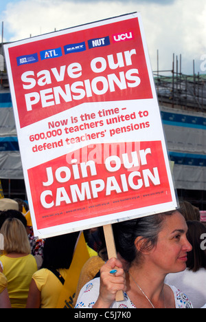 National Union of Teachers striking during protest against public sector cuts, Southampton, Hampshire, UK, 30 June 2011. Stock Photo