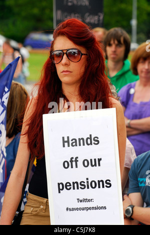 Public sector workers striking during protest against public sector cuts, Southampton, Hampshire, UK, 30 June 2011. Stock Photo