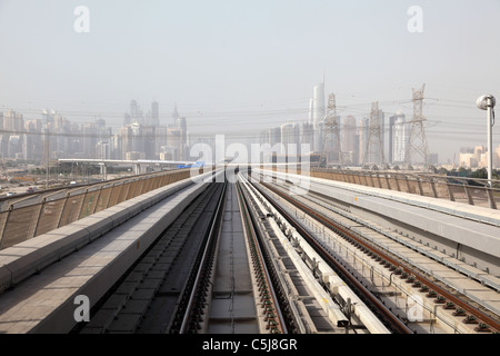 Metro tracks in Dubai, United Arab Emiratesd
