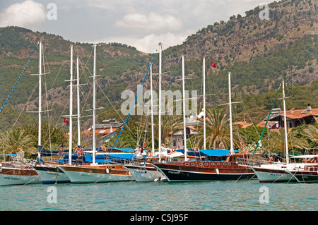 Port Harbor Gocek Marina near Fethiye Turkey Turkish Stock Photo