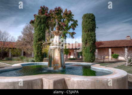 Courtyard fountain, Mission San Antonio de Padua (3rd California Mission - 1771), California Stock Photo