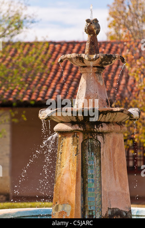 Courtyard fountain, Mission San Antonio de Padua (3rd California Mission - 1771), California Stock Photo