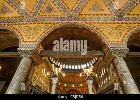 Interior of Hagia Sophia Museum (upper gallery), Istanbul, Turkey Stock Photo