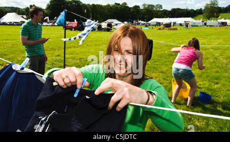 Hang the Washing competition at Local agricultural show held annually in the town of BIGGAR in South Lanarkshire, Scotland. Stock Photo