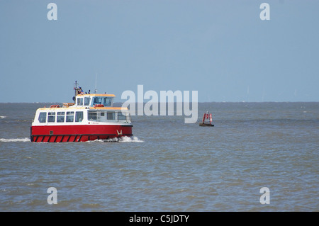 Wyre Estuary ferry, 'Wyre Rose, crossing from Fleetwood to Knott-End-on-Sea Stock Photo