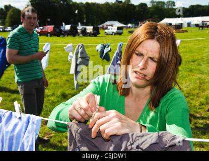 Hang the Washing competition at Local agricultural show held annually in the town of BIGGAR in South Lanarkshire, Scotland. Stock Photo